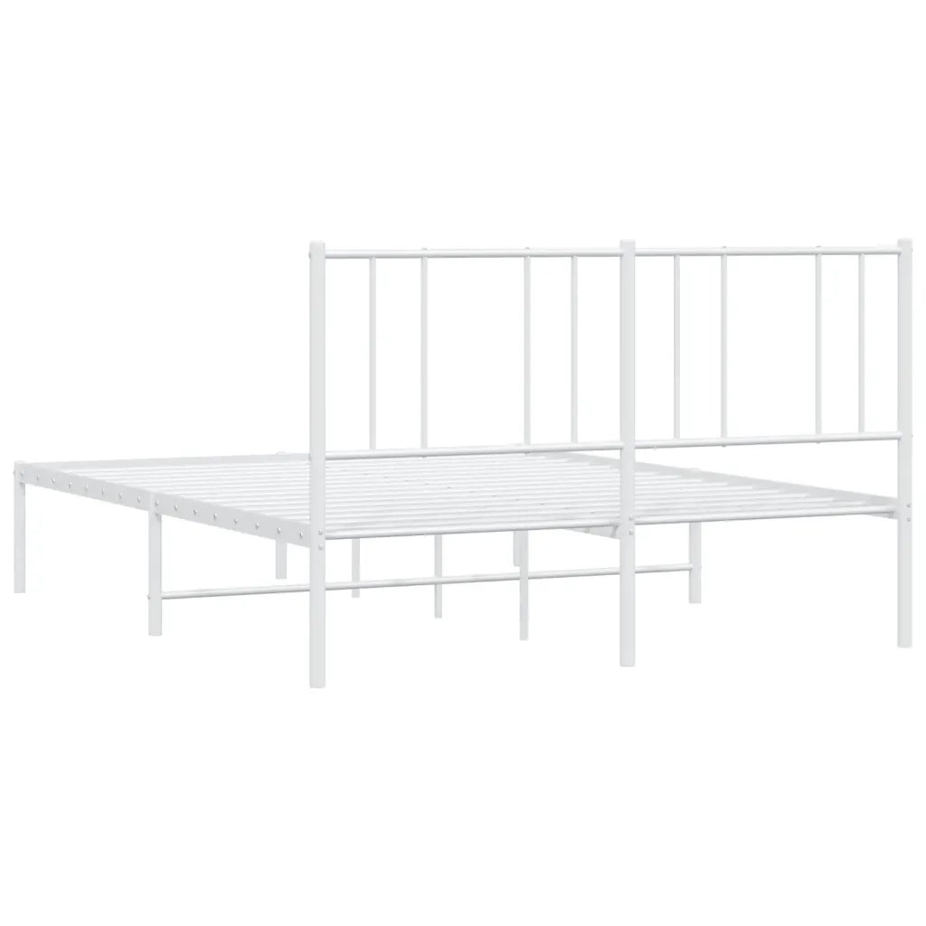 Giroletto con Testiera-Struttura Letto con testiera Metallo Bianco 120x190 cm 278749