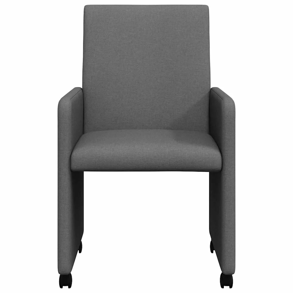 vidaXL Sedia da pranzo 2 pcs Grigio scuro 57 x 66 x 94 cm Tessuto