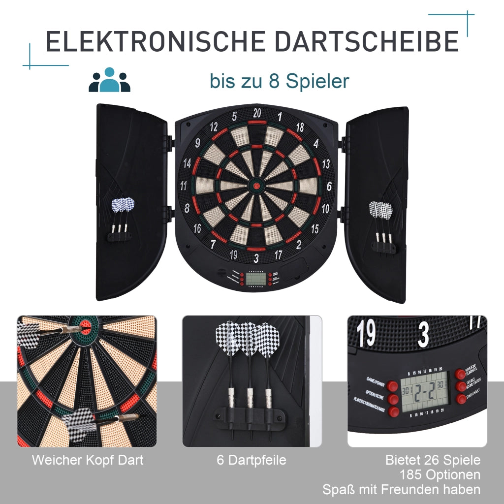 Dartboard Elettronico con Voce e LED ¨C zephmum ¨C 6 Dardi 26 Giochi 185 Variazioni