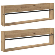 Scaffale per riviste 2 pz Rovere artigianale 100 x 12 x 30 cm CFW2121899