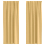 Tende Oscuranti | Tende Blackout con Anelli 2 pz Beige 245 x 140 cm Poliestere