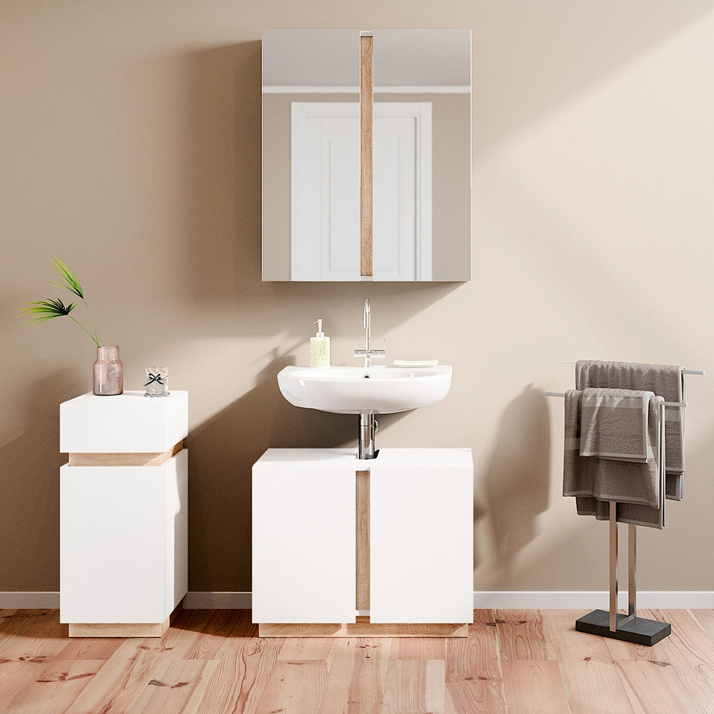 Vicco Set di mobili da bagno Bianco 3 parti, con mobile midi