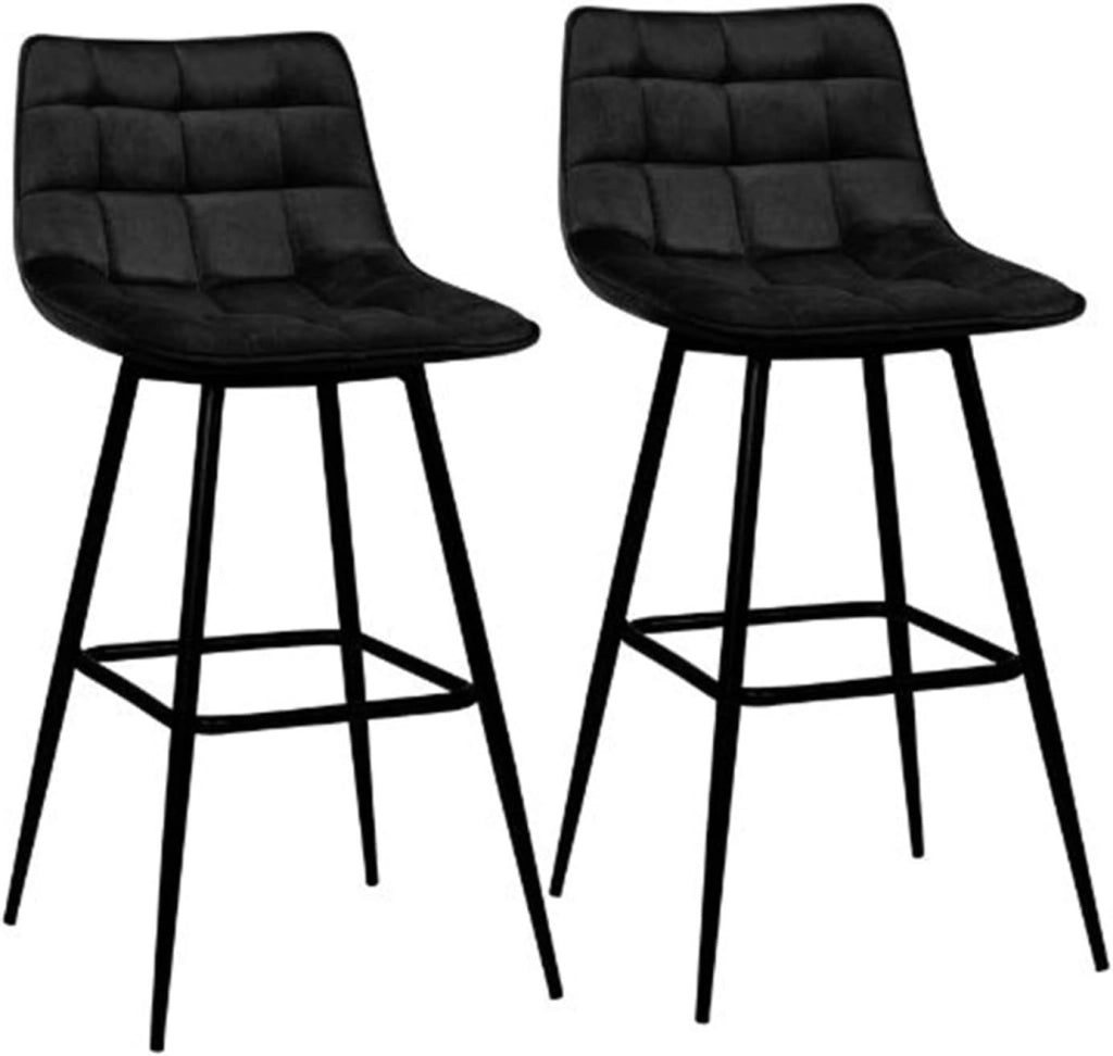 Set di 2 sgabelli da bar MADY in velluto nero