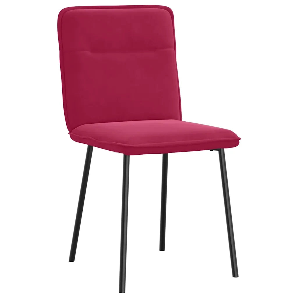 Sedie da Pranzo 2 pz Rosso Vino in Velluto 4101214