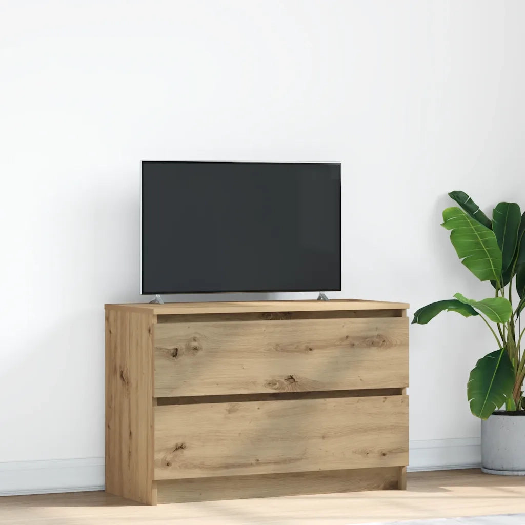 Mobile TV Rovere Artigianale 80x35x54 cm in Legno Multistrato 861795