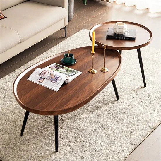 Set di tavoli salotto in legno massiccio, forma irregolare a gocce, 2 in 1, tavolo da soggiorno con angolo, modello: - 

Specifica tecnica: - 

Codice prodotto: -