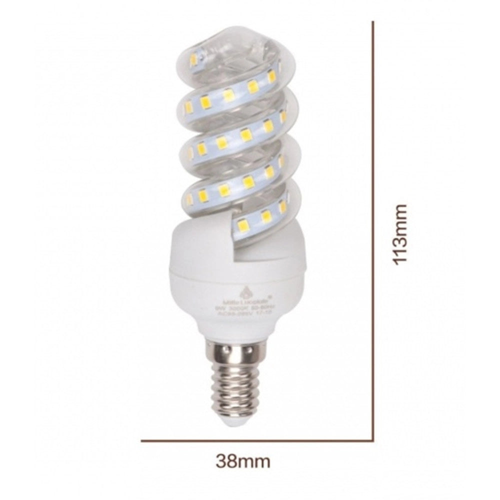 Trade Shop - Lampadina Led 9w E14 855 Lm Spirale Luce Calda 3000k Naturale 4000k Fredda 6500k - -bianco Freddo      -