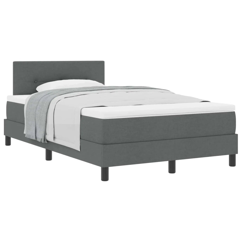 Letto a molle con testiera Grigio scuro 120 x 190 cm Tessuto 3338672