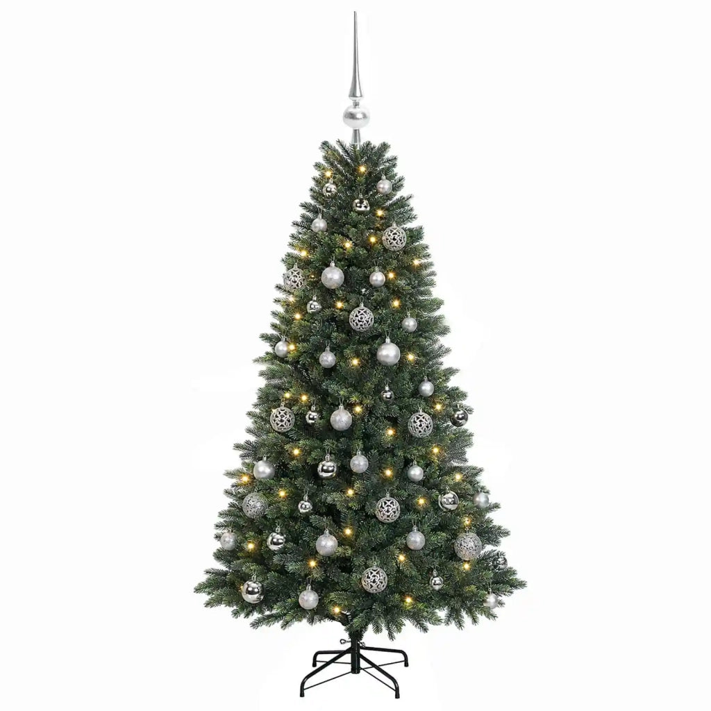 Albero di Natale Artificiale con Palline 150 cm 150 LED 3465980