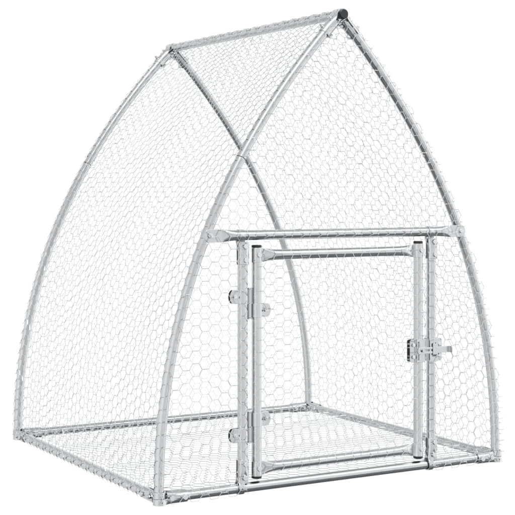 Gabbia per conigli in argento 100 x 105 x 120 cm in acciaio zincato Argento 02_0041695