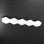 HEXAGON APPLIQUE-PLAFONIERA 3 LUCI + 2 DECORATIVO BIANCO 1142-3L2D-BI