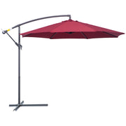 Ombrellone Decentrato da Giardino in Metallo Ø3x2.6m Bordeaux