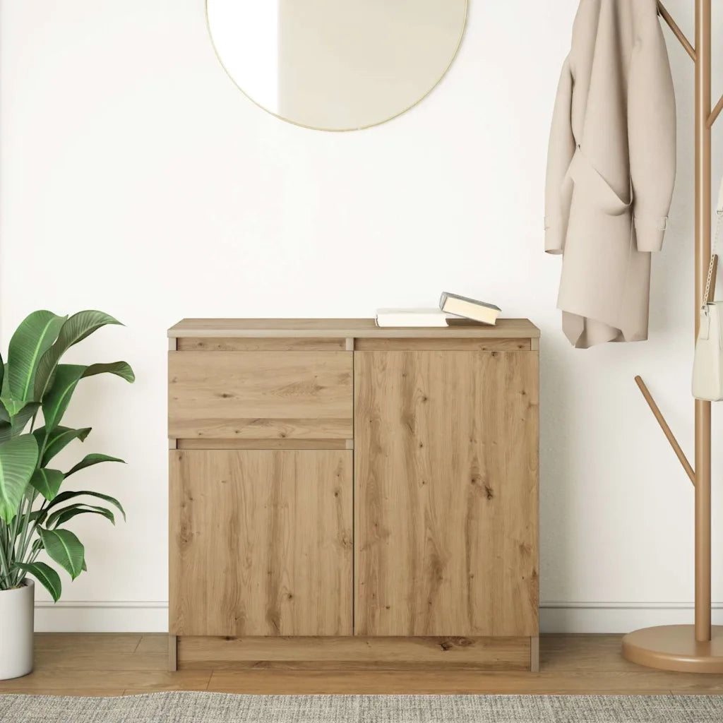 Credenza con Cassetto Rovere Artigianale 71x35x65 cm Truciolato 861606