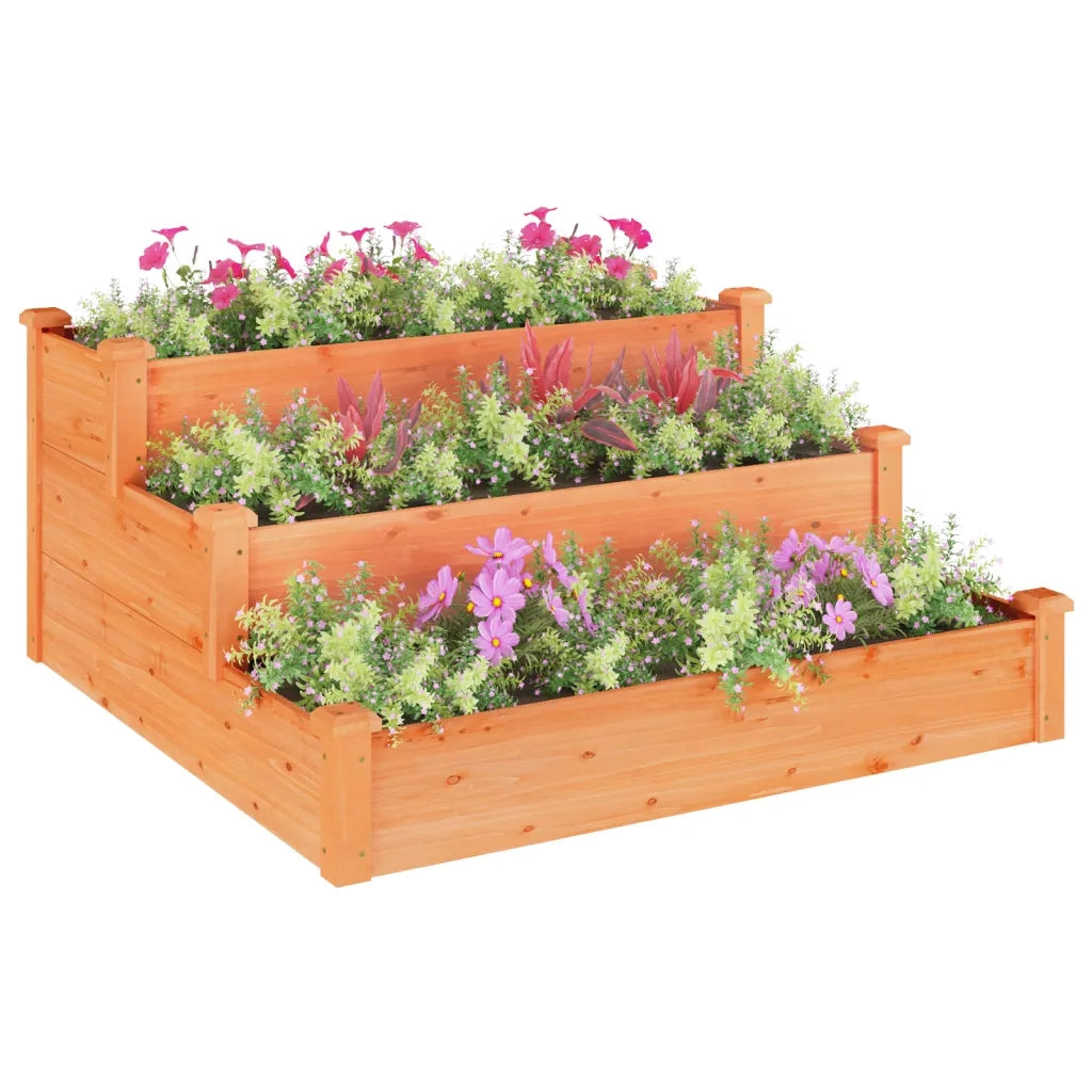 Fioriera Rialzata Giardino Marrone 120x120x56 cm Massello Abete 364305