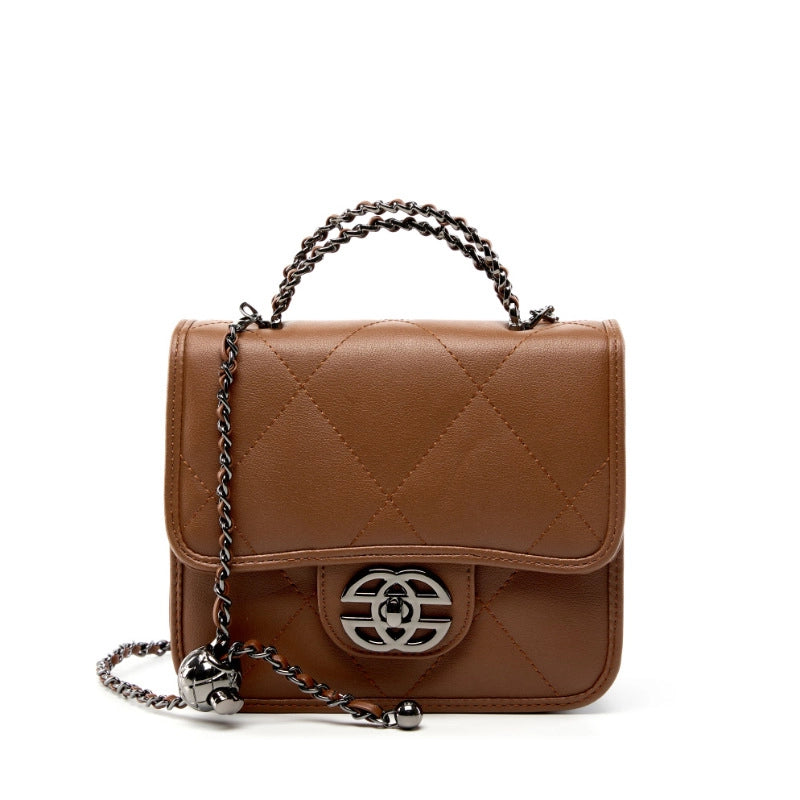 Borsa a tracolla da donna in vera pelle, stile vintage, ideale per college o lavoro, colore marrone.