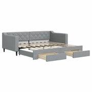 Divano letto | Sof¨¤ letto | Letto singolo Estraibile Cassetti Grigio Chiaro 90x190cm Tessuto
