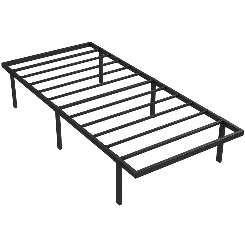 LETTO 90x200 cm in metallo nero con spazio contenitore sotto il letto
