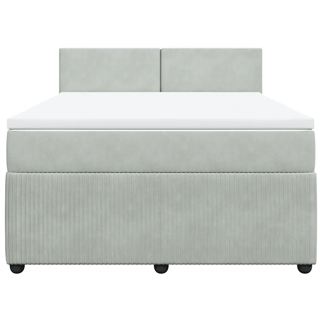 Giroletto a Molle con Materasso Grigio Chiaro 140x200cm Velluto 3287752