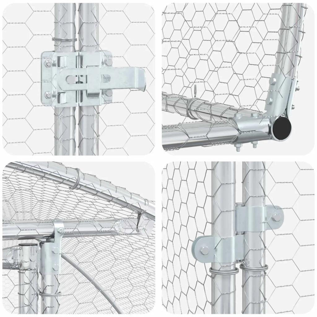 Pollaio Argento 800 x 300 x 200 cm Acciaio zincato 3434698