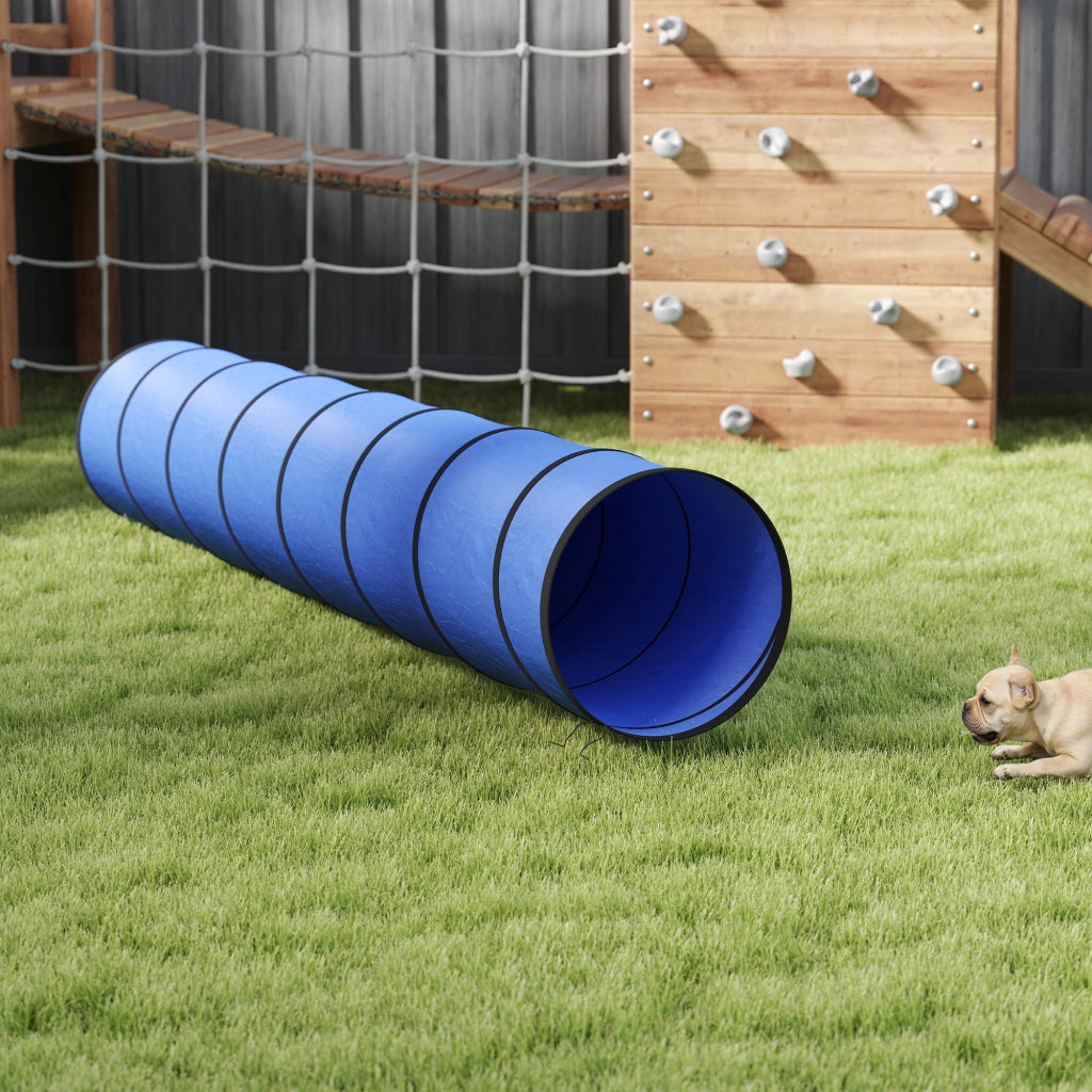 Tunnel per cani Agility 300x50 cm ¨C zephmum ¨C Blu con 4 picchetti e borsa