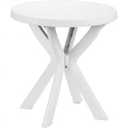 Trade Shop - Tavolo Rotondo Da Giardino Don Bianco Resistente 70xh72cm Arredo Da Esterno 012139 -