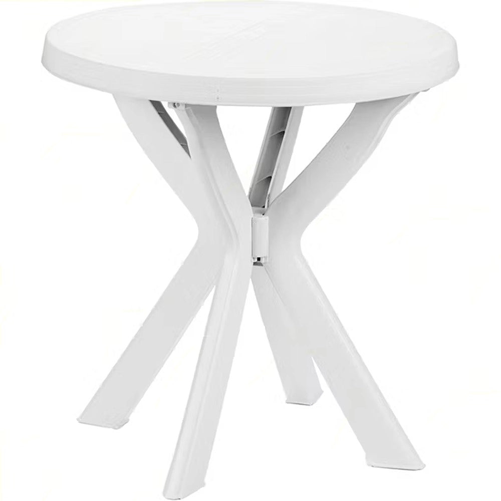 Trade Shop - Tavolo Rotondo Da Giardino Don Bianco Resistente 70xh72cm Arredo Da Esterno 012139 -
