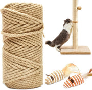 Tubo di Sisal di Alta Qualità per Krabbe 6 mm, 50 m Lungo Incluso 2 Giocattoli per Gatti