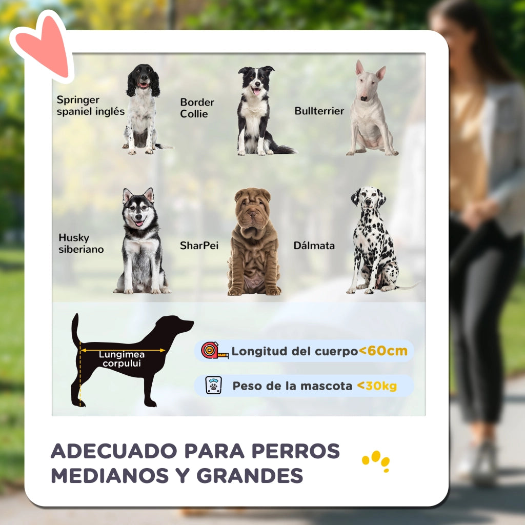 Passeggino Pieghevole per Cani ¨C Xylo ¨C Grigio e Nero 112x65x100 cm