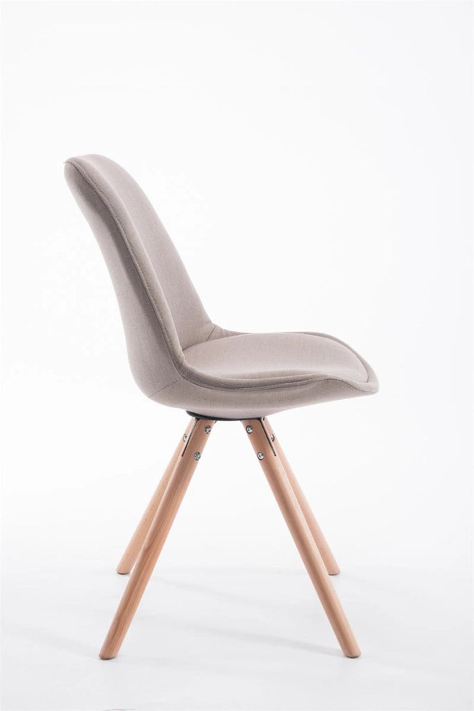 Sedia Toulouse in stoffa gambe tonde Tortora,natura