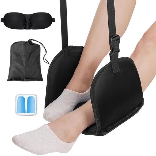 Materasso per piedi per viaggiatori - Supporto per piedi con schiuma di densità variabile, progettato per essere trasportabile e regolabile, gadget per viaggi aerei, supporto per piedi non ingombrante offre rilassamento e comfort durante i voli lunghi