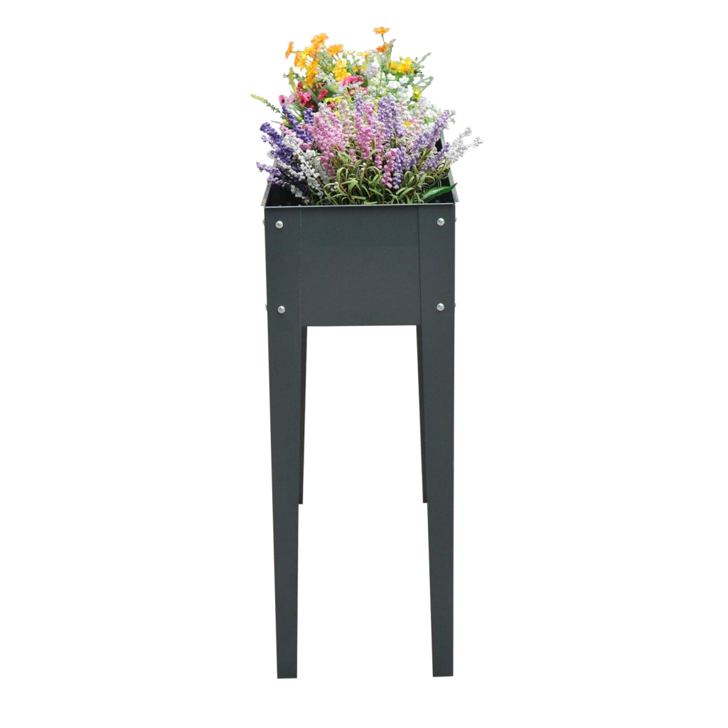 Vaso da Fiori con Piedi ¨C zephmum ¨C Grigio, Metallo, 100x30x80 cm