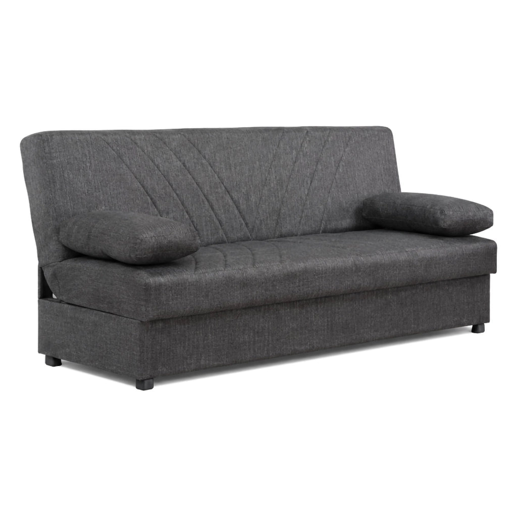 Apicella, Divano Letto 3 Posti Contenitore, 181x81 cm Marrone