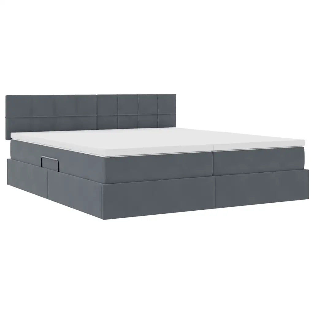 Letto con Contenitore con materasso Grigio scuro 90 x 200 cm