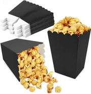 Popcorn Dozina Nero Cartone Sicuro per Cibo Papiro Mini-Film Serate Snack