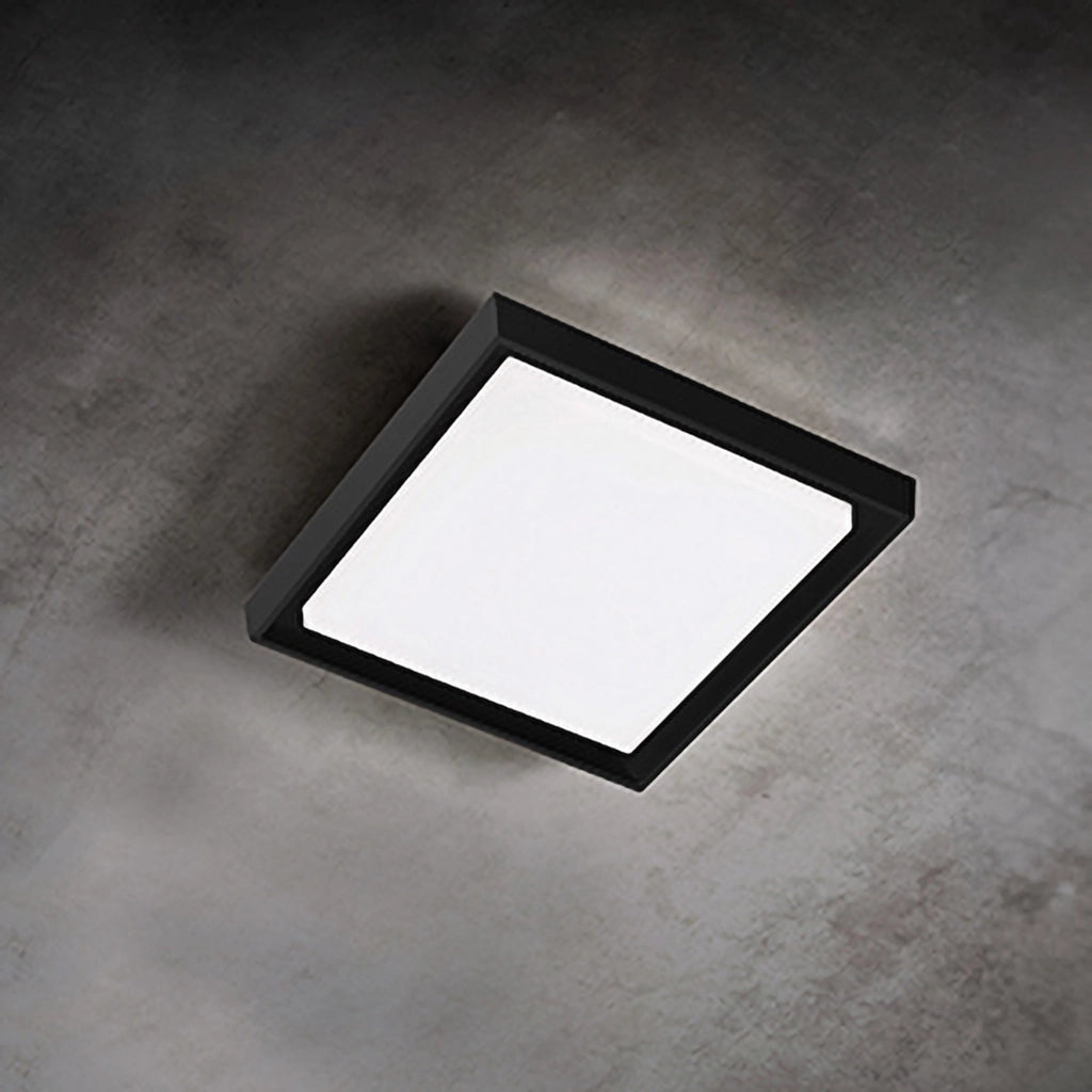 Alu Lampada da Parete e Soffitto in Alluminio Pressofuso Grigio Scuro 25W LED 3000K IP54 - Design Quadrato 27x27 cm per Interni ed Esterni