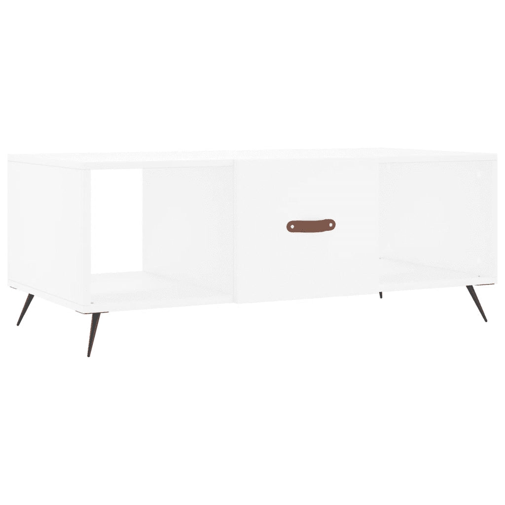 Tavolino da Salotto Bianco 102x50x40 cm in Legno Multistrato 829268