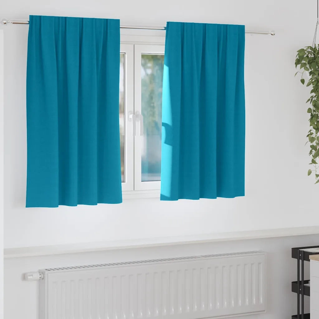 vidaXL Tende con tende 2 pcs Turchese Poliestere