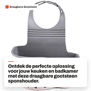 Organizzatore per cucina e bagno - Sponshouder portatile - Set per pulizia con sacchetto e setola - Utensili di pulizia compatti - Accessori per la cucina e il bagno.