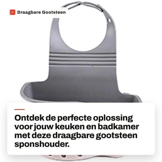 Organizzatore per cucina e bagno - Sponshouder portatile - Set per pulizia con sacchetto e setola - Utensili di pulizia compatti - Accessori per la cucina e il bagno.