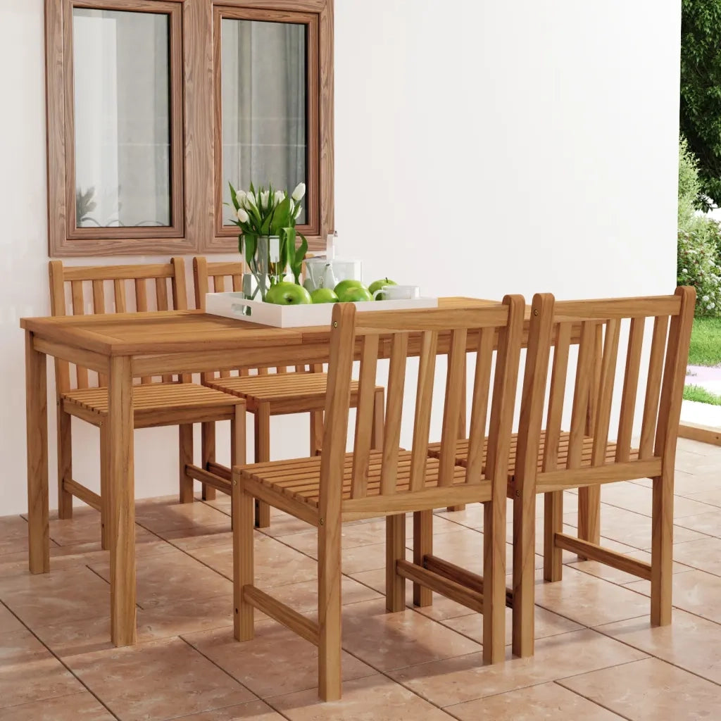 Set da pranzo da giardino 5 pz 160x80 cm in legno massello di teak 3059937