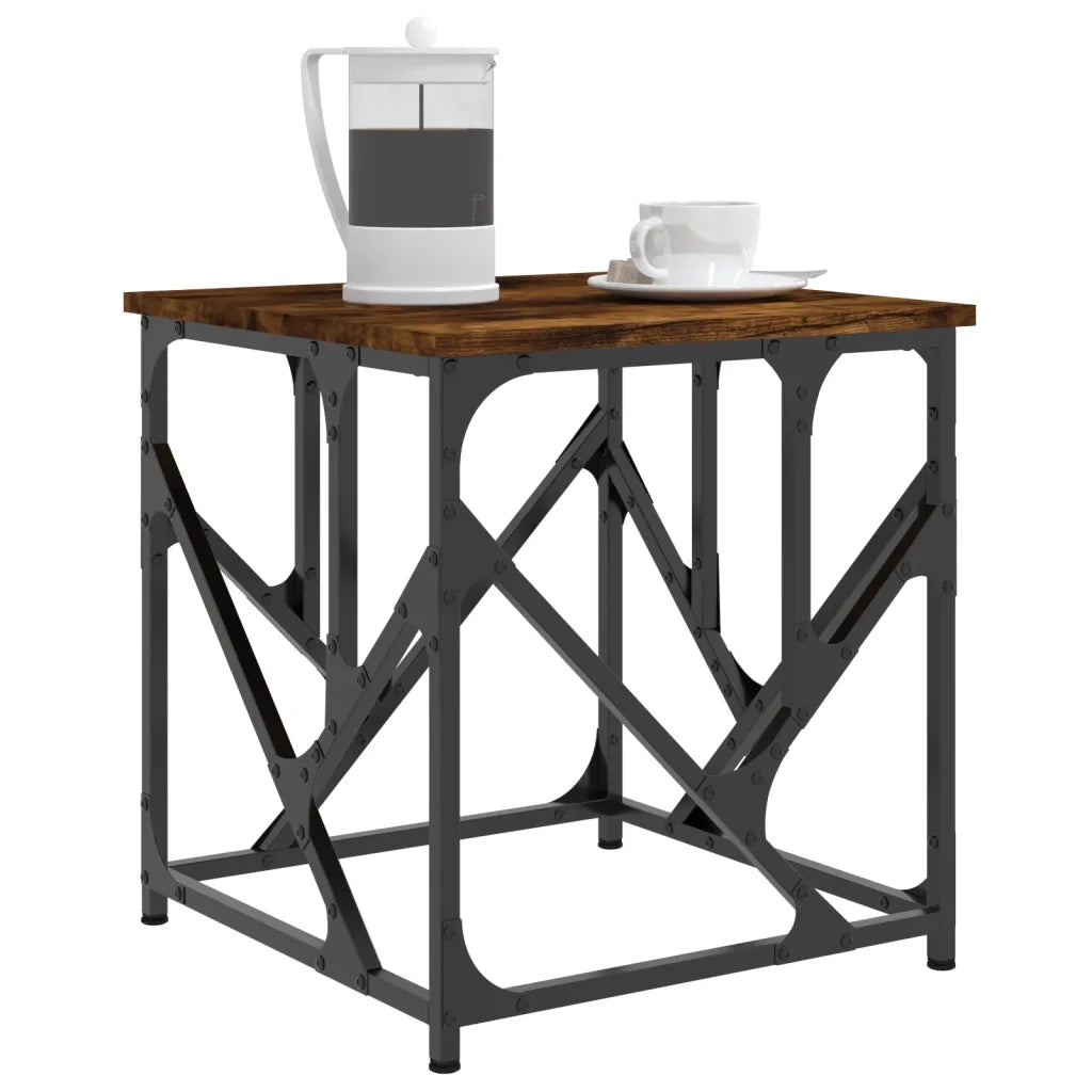 Tavolino da Salotto-Tavolino da soggiorno-Tavolo Rovere Fumo 45x45x47,5 cm Legno Multistrato