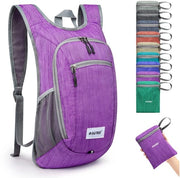 Borsa da viaggio compatta, 10/15 l, pieghevole, leggera, ripiegabile, borsa da giornata, viaggi, outdoor, escursioni, borsa a tracolla, viola, 15 litri, per uso all'aperto