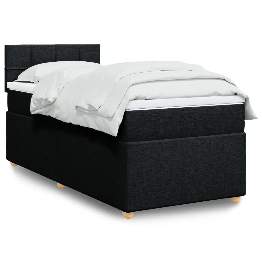 Giroletto a Molle con Materasso Nero 90x190 cm in Tessuto