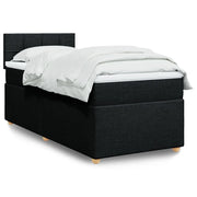 Giroletto a Molle con Materasso Nero 90x190 cm in Tessuto