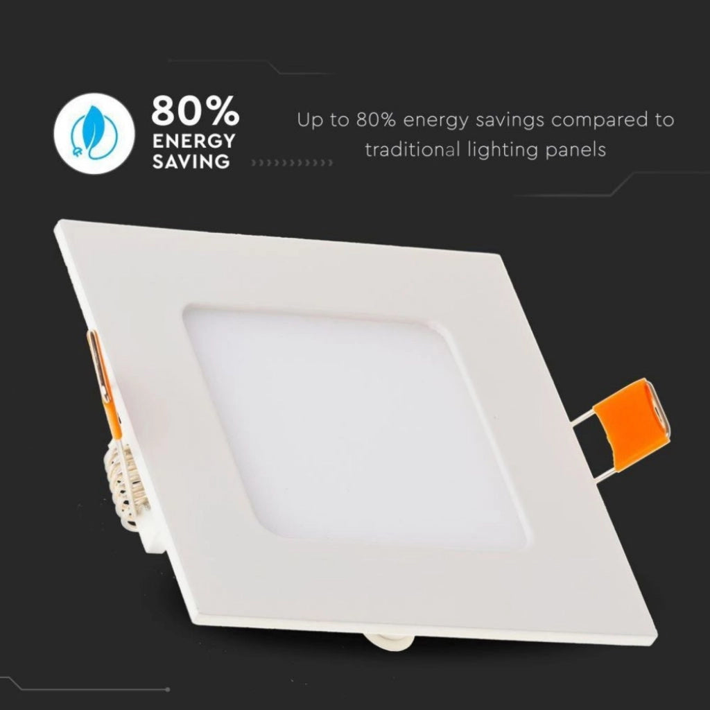Faretto Pannello Led Da Incasso Quadrato 6W Bianco Neutro 120x120mm SKU-4864