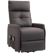 Poltrona Alzapersona Reclinabile 1 Motore con 8 Punti Massaggio 67x89x102 cm Riscaldamento e 2 Telecomandi Marrone