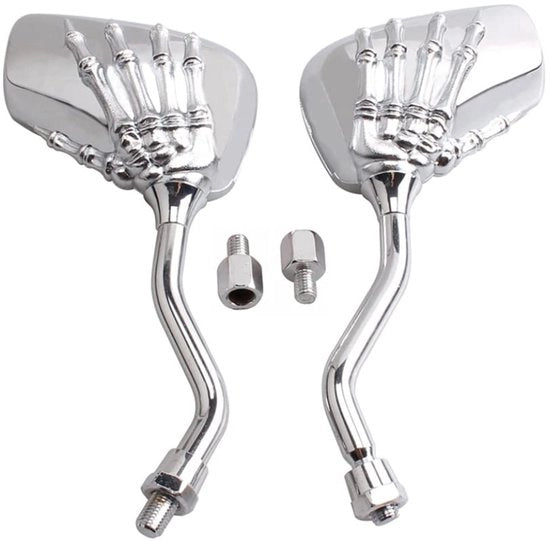 Specchietti per Motocicletta - Manubrio a forma di Mano Fantasma - Adattabile - Nero/Rosso/Argento/Azzurro - Specchietti Retrovisori - Adatto per Motocicli