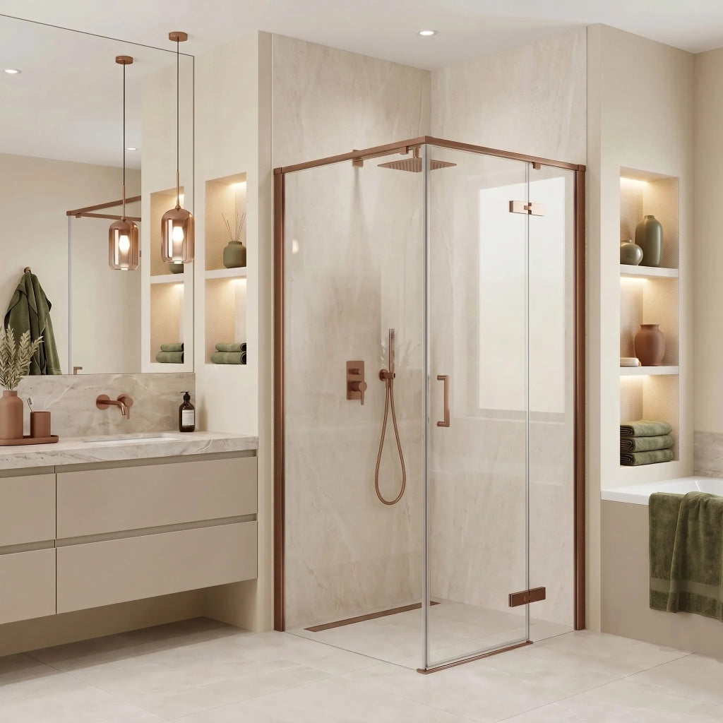 Cabina Doccia Rea Bruno 90x90 Brush Copper