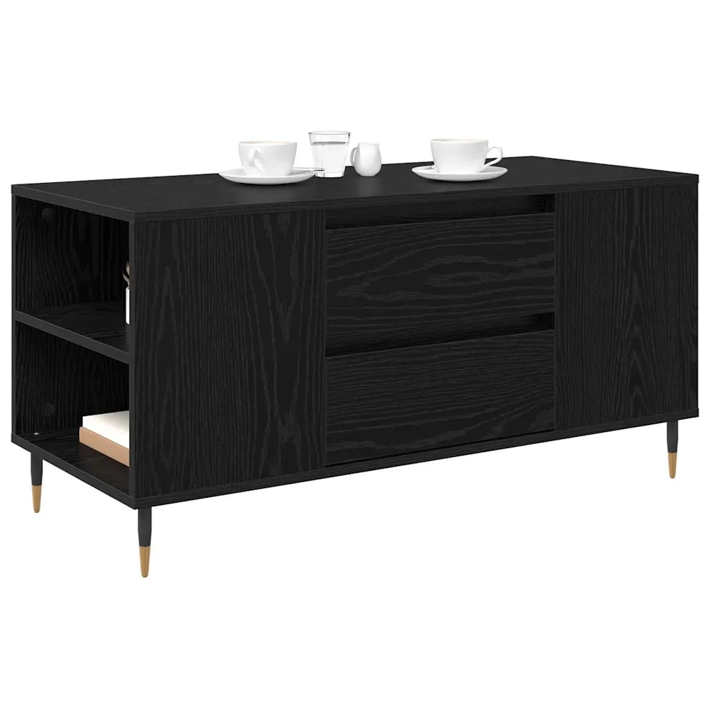 Tavolino da salotto con cassetto Rovere Nero 102 x 44,5 x 50 cm 882680