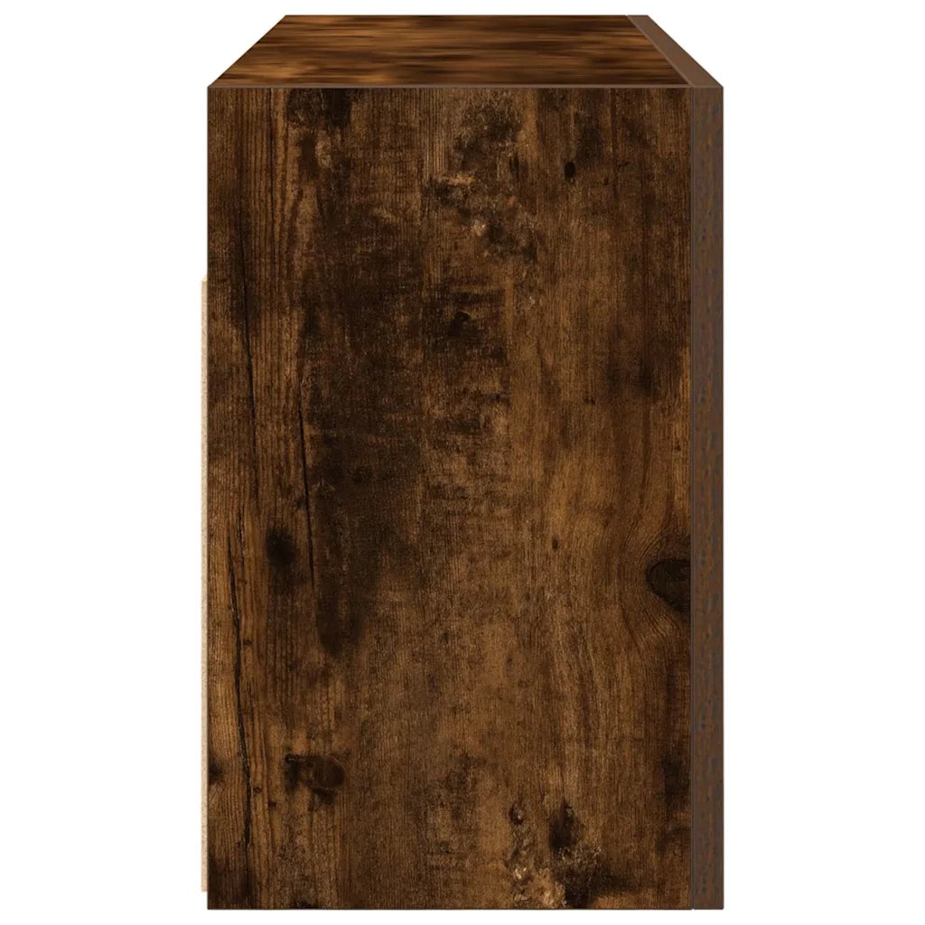 Mobile da Bagno a Parete Rovere Fumo 80x25x40 cm in Truciolato 860089